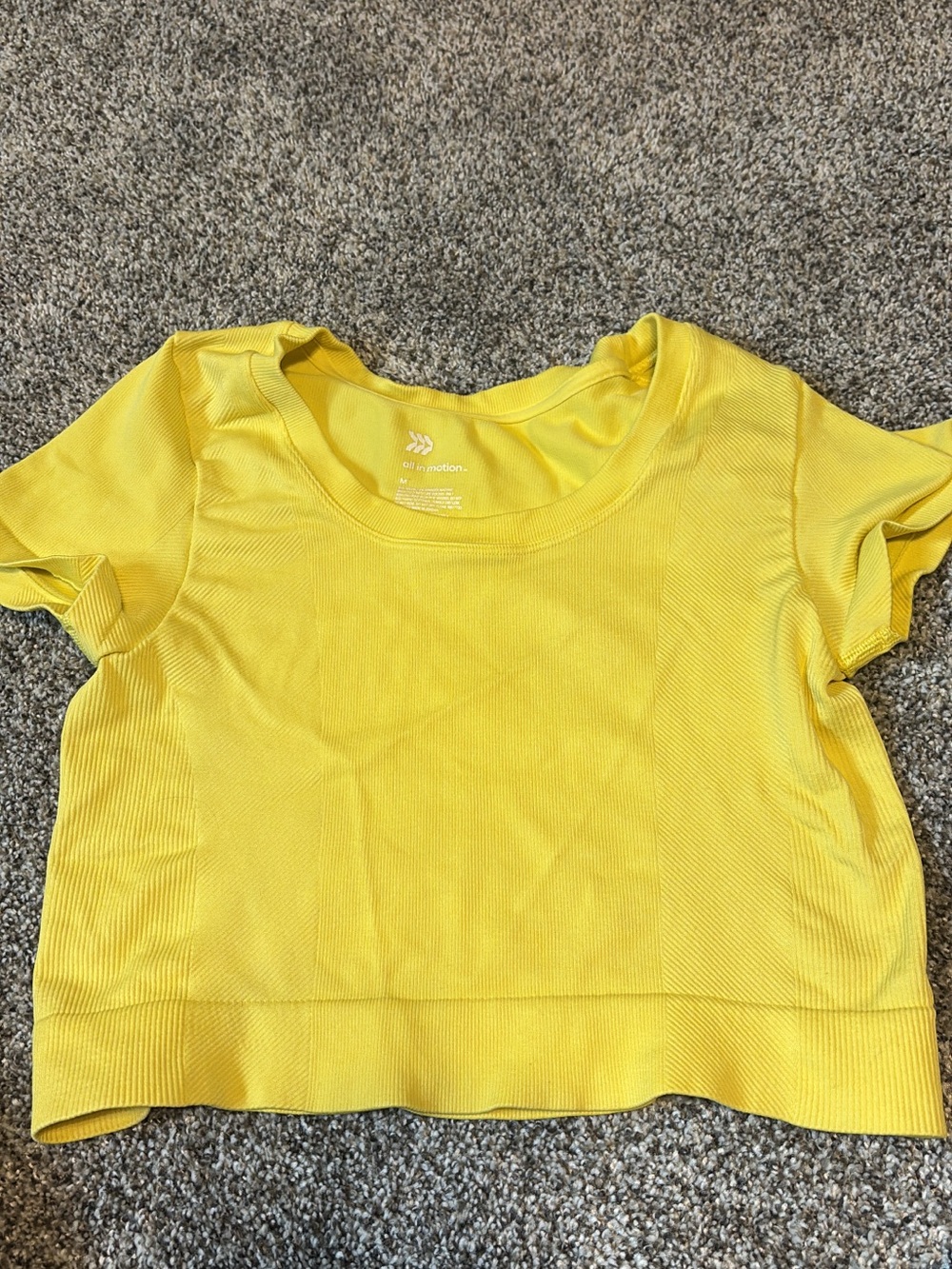 ' Yellow Athletic Crop Top -